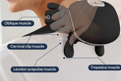 Black 4D Bionic Finger Neck Shoulder Massager Trapezius Neck Cervical Kneading Massage Shawl Brushless Motor Neck Masajeador