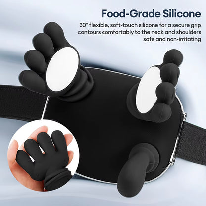 Black 4D Bionic Finger Neck Shoulder Massager Trapezius Neck Cervical Kneading Massage Shawl Brushless Motor Neck Masajeador