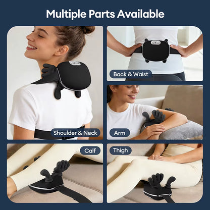 Black 4D Bionic Finger Neck Shoulder Massager Trapezius Neck Cervical Kneading Massage Shawl Brushless Motor Neck Masajeador
